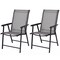 Set of 2 Outdoor Patio Folding Chairs with with 2 Ergonomic Armrests and Iron Frame